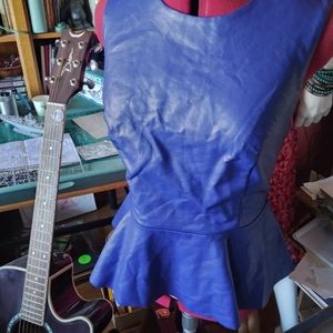 INC leather peplum tank top